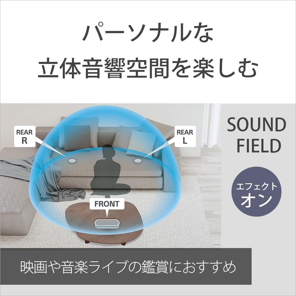 Sony HT-AX7 C Portable Theater System: 2 Front and Rear Speakers, 3-in-1 Compact Body, 3D Sounds, 3D Sound Up Mix, Design to Fit Your Interior, Approx. 30 Hours of Continuous Playback Time, Easily Create Theater Environment with Smartphones and Tablets