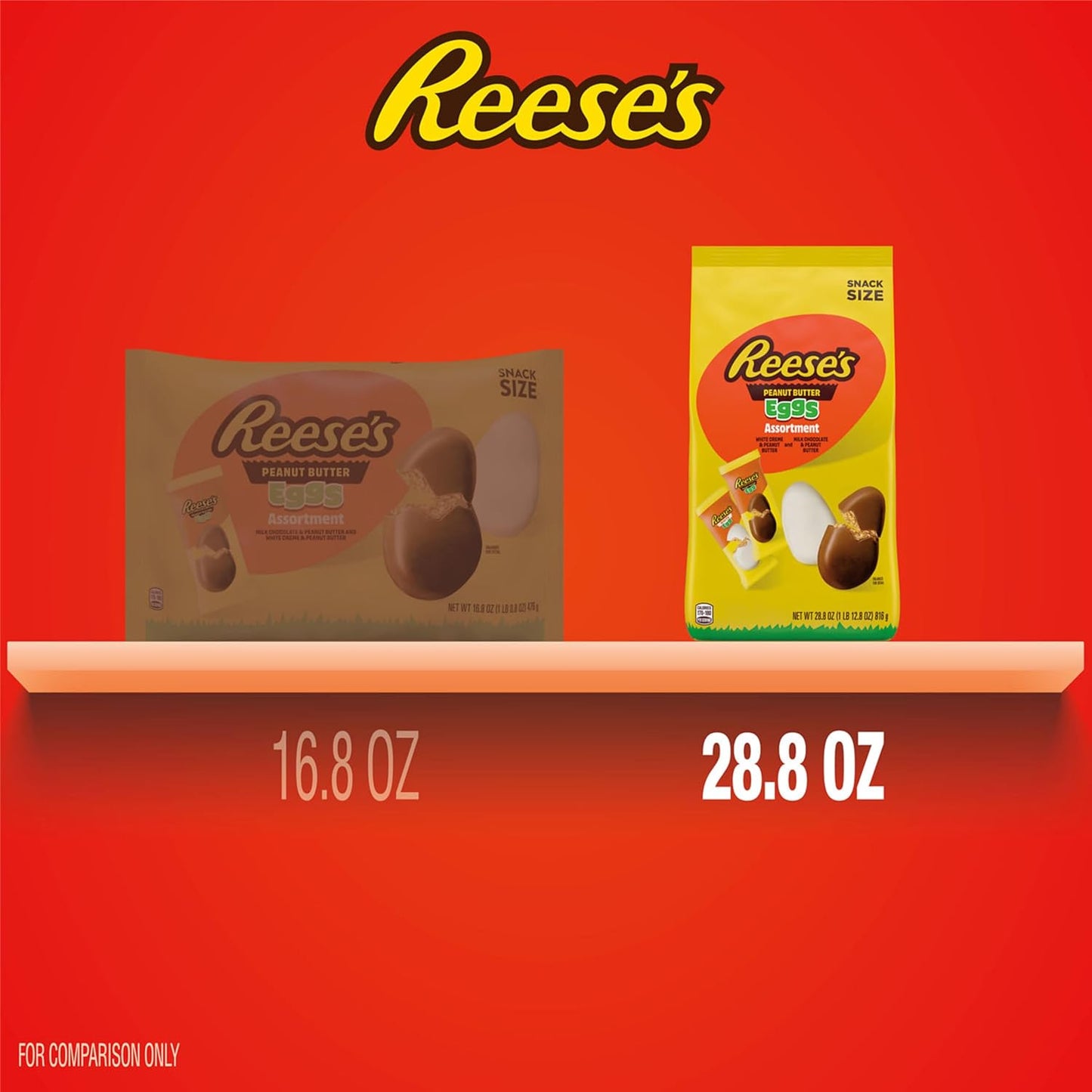 REESE'S Assorted Flavored Snack Size Peanut Butter Eggs, Candy Bag, Easter Candy, 28.8 oz