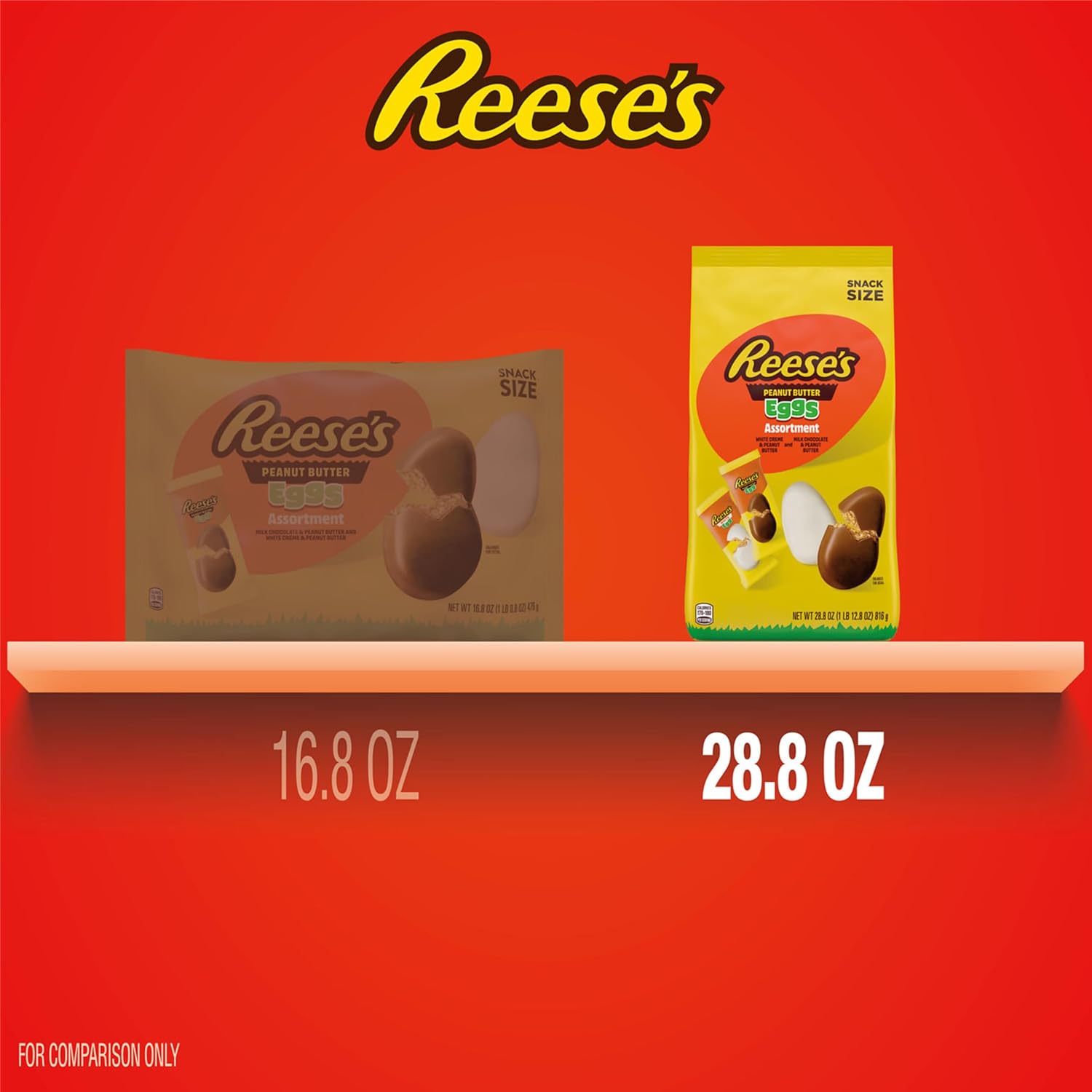 REESE'S Assorted Flavored Snack Size Peanut Butter Eggs, Candy Bag, Easter Candy, 28.8 oz