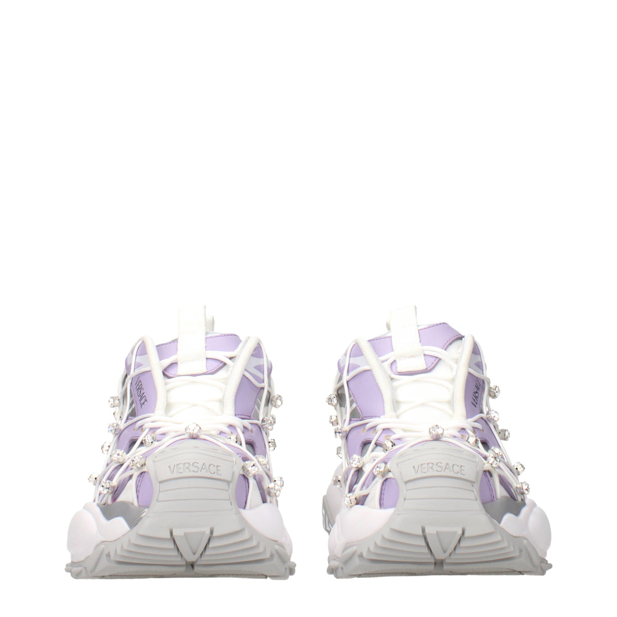 Versace ヴェルサーチ レディースs スニーカー ホワイト/ライラック ファブリック - Image 4