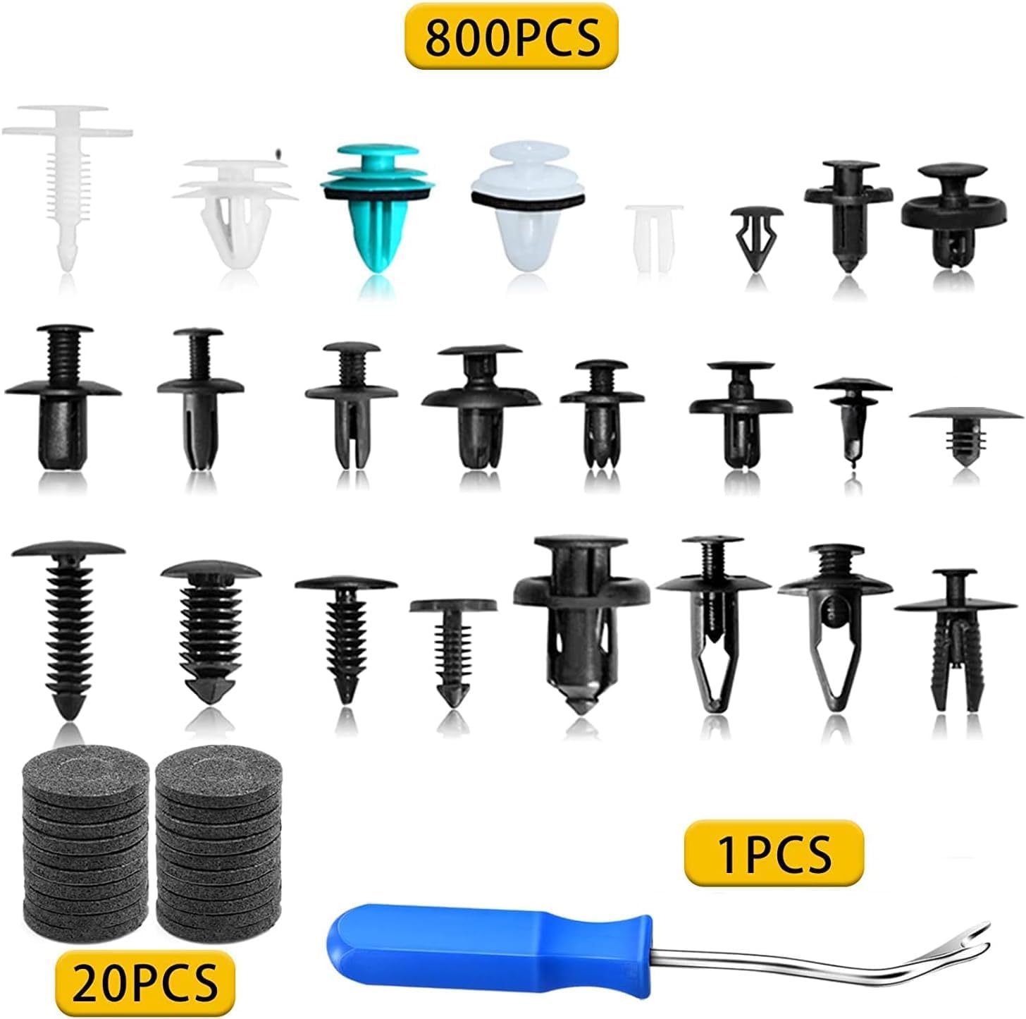 C140 Rivets Automotive Fender Bumper Clip, Push Rivets, 821 Pieces, 24 Types, Universal Fixing, Nylon, Push Type, Car Clip Trim Clip, Rivet Set, Panel Removal Tool, For Toyota, Honda, NISSAN,