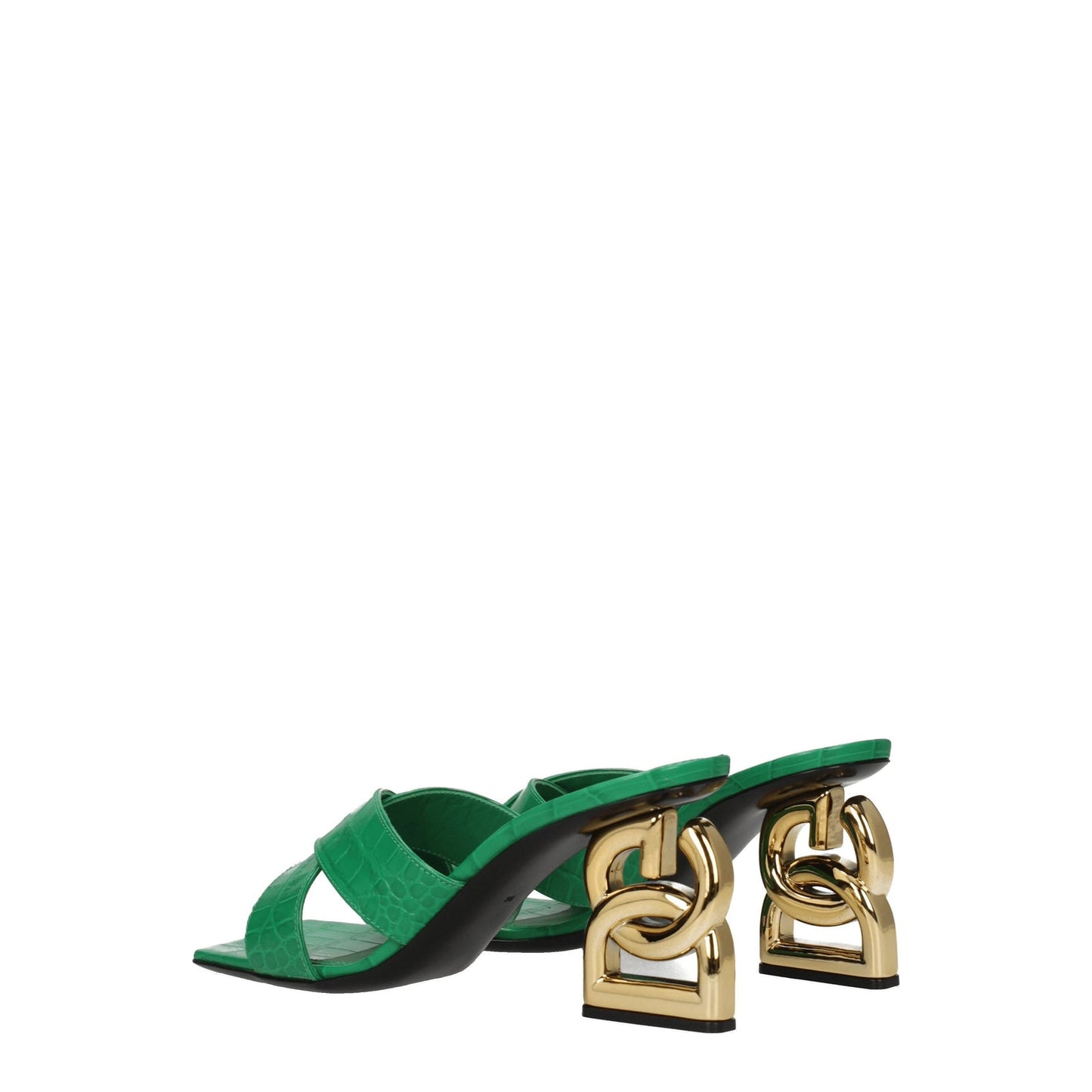 Dolce  Gabbana ドルチェ＆ガッバーナサンダル女性レザーグリーン/グラス - Image 4
