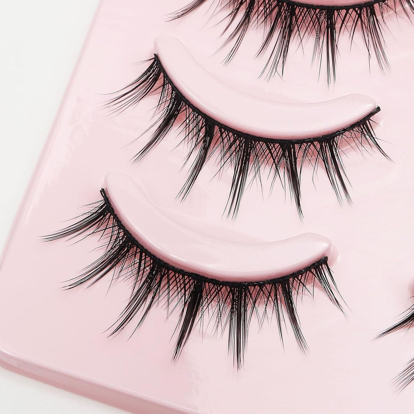 Fake Eyelashes, Natural, Ultra Lightweight, Soft, Everyday Makeup, Cosplay, Devil Style, 5 Pairs
