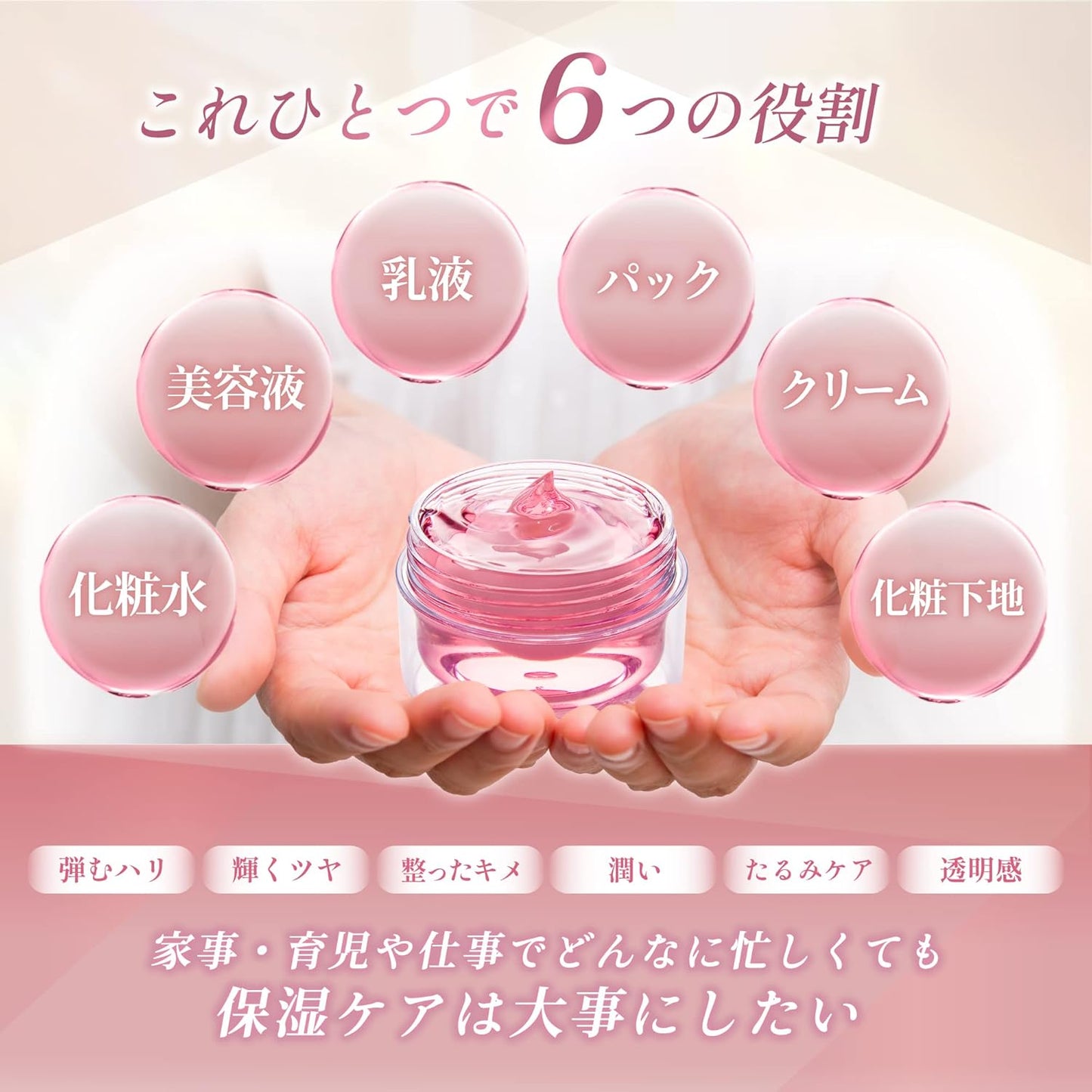 Double All-in-One Gel Cream, Women's Lotion, Serum, Milky Lotion, Pack, Cream, Makeup Base, 6 Functions, 2.1 oz (60 g) (x2), Antioxidant, 65 Kinds of Beauty Ingredients, Charune Cosmetics