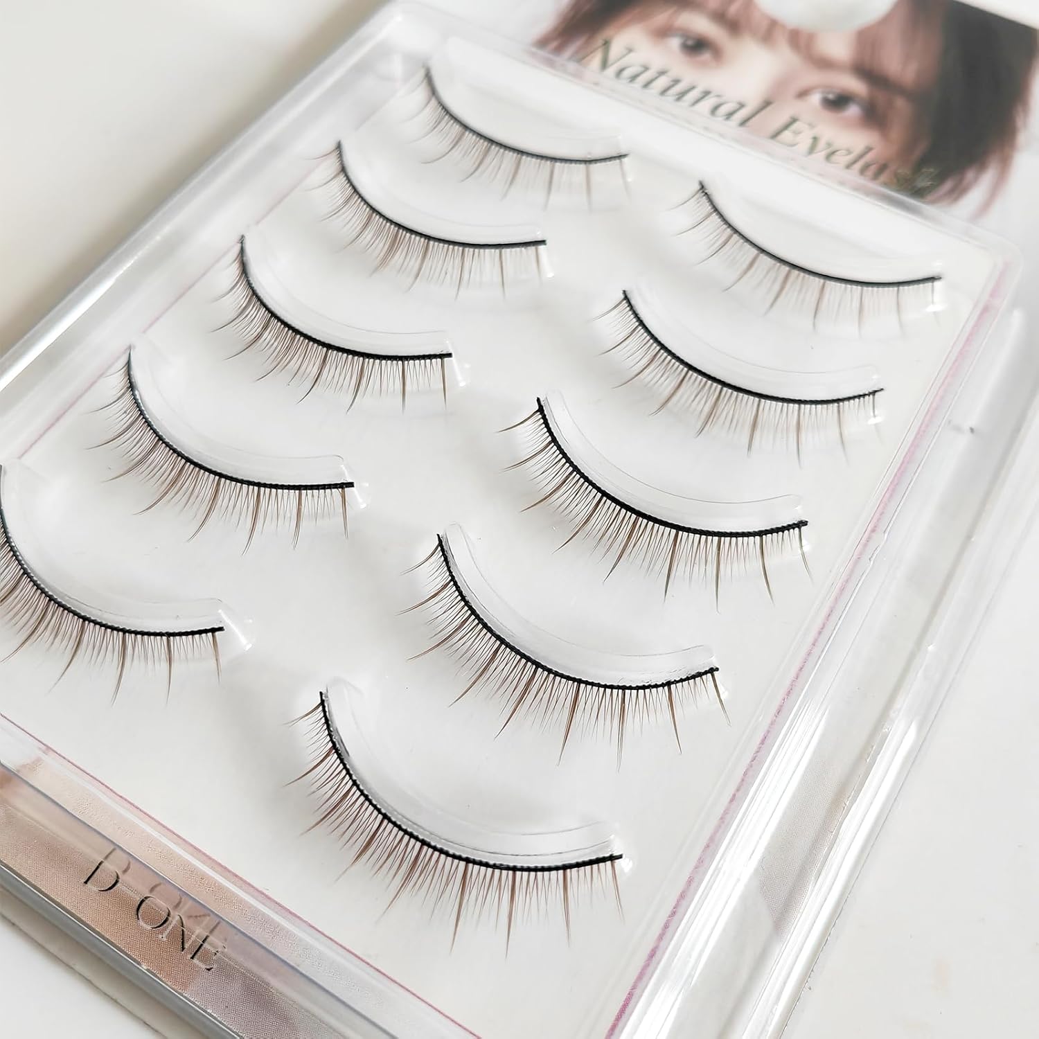 D-ONE Natural False Eyelashes, 5 Pairs (A03 No Makeup Casual Brown)