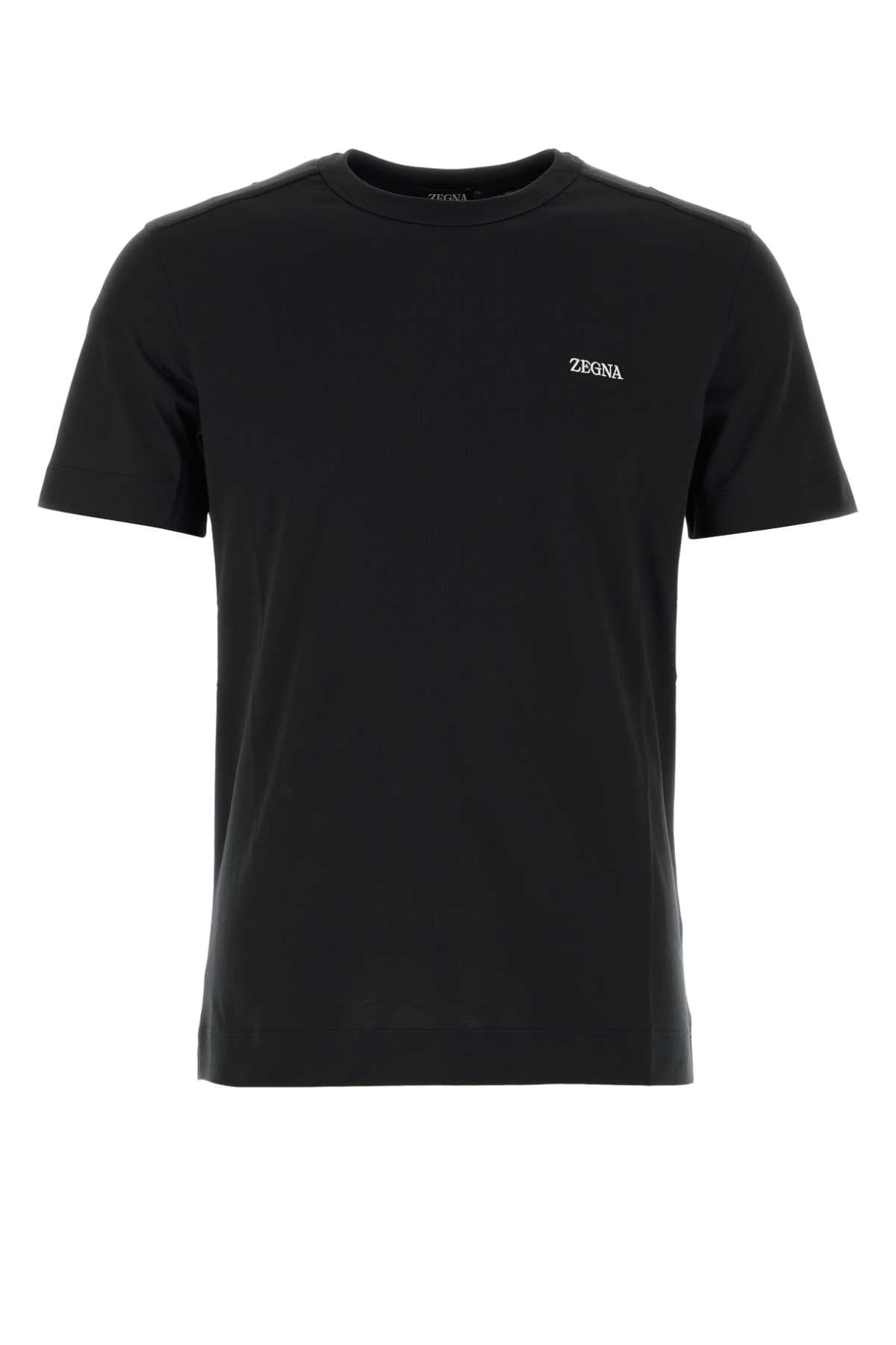 Zegna ゼンナブラックコットンTシャツ - Image 4