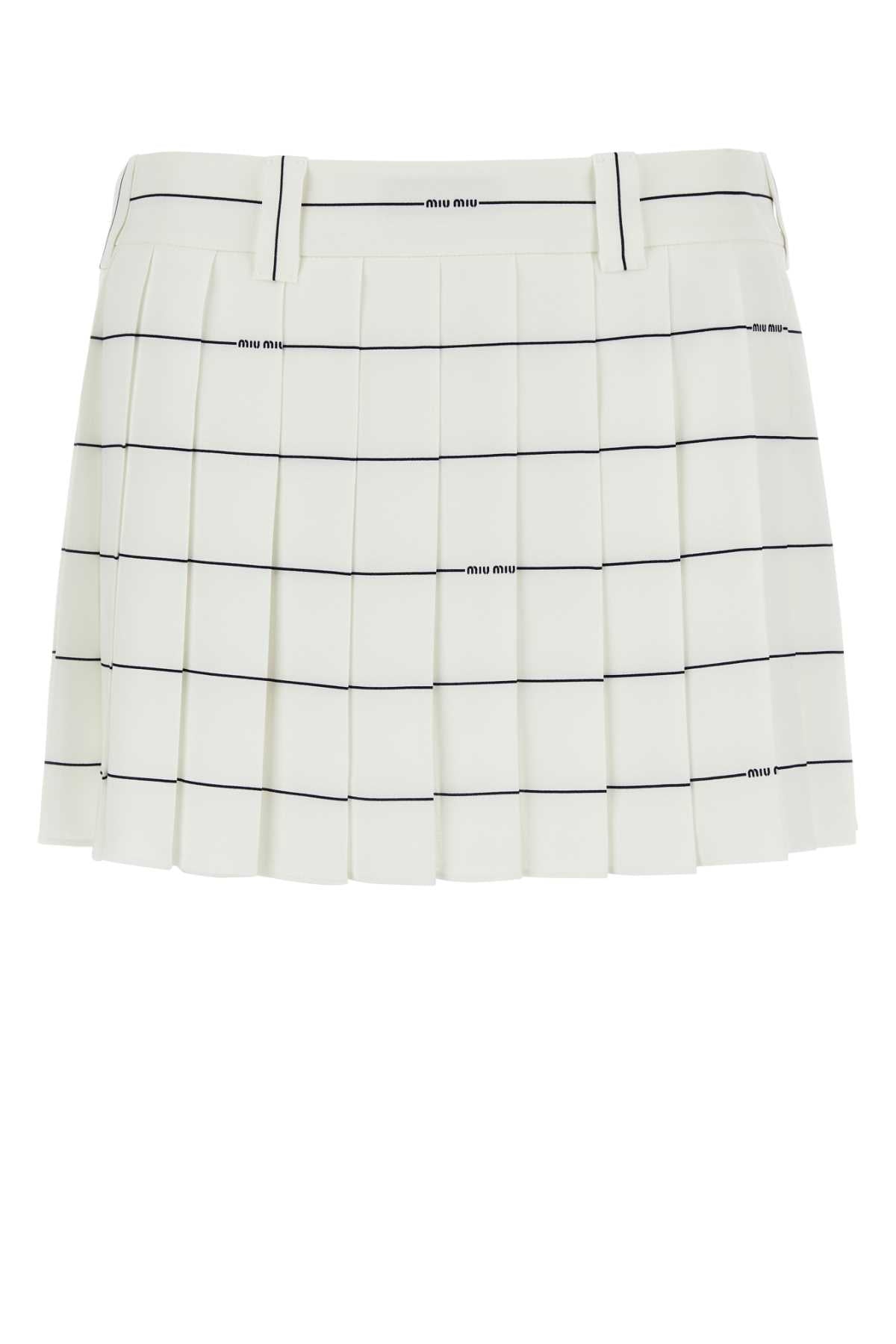 Miu Miu Miuプリントクレープミニスカート - Image 4