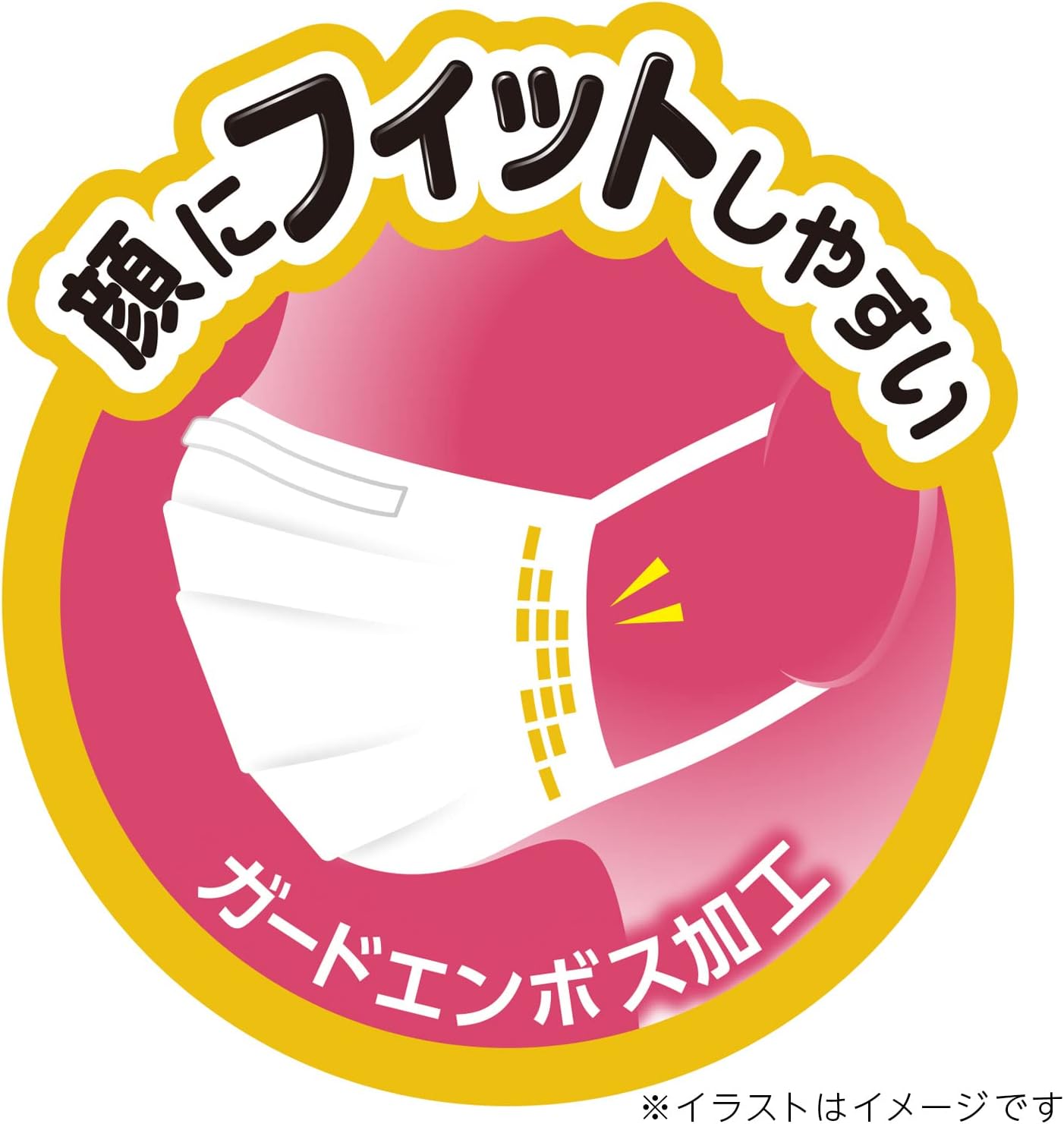 LEC (LEC) Made in Japan Non-woven Fabric Mask, Refreshing Fit, Wide Rubber/JIS Standards Compliant/National Mask Industry Association/VFE BFE PFE 99% Guard/Guard Embossed to Fit Cheeks/White, Small