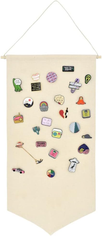 Broche para colgar en la pared, estuche de almacenamiento de joyas, soporte de exhibición de lienzo, soporte de pin esmaltado, soporte para pancartas, aretes, collar, organizador de colección