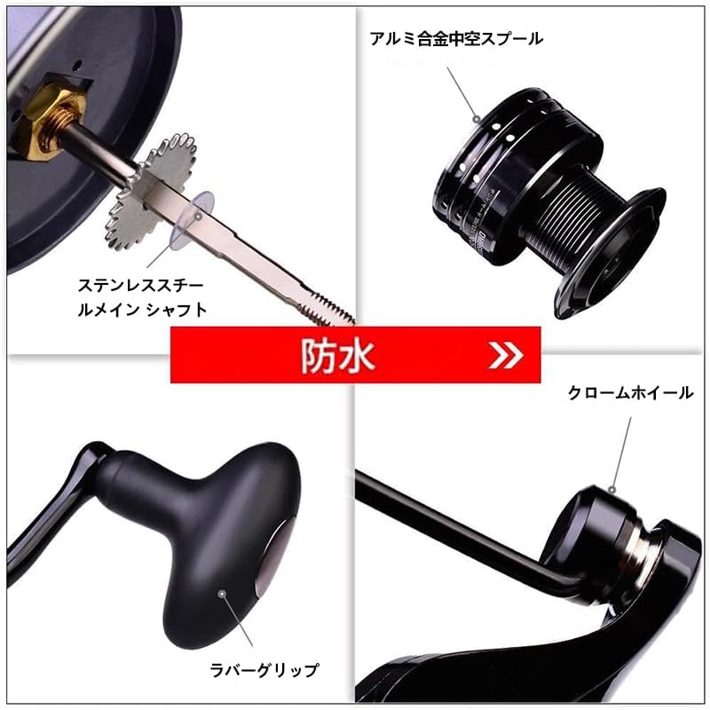 Spinning Reel for Beginners to Big Game Fishing, Fishing Reel No. 5000 ~ Tough, Simple Design, 3+1 BB, Maximum Drag, 44.2 lbs (19 kg), High Durability, For Breaking and Swimming