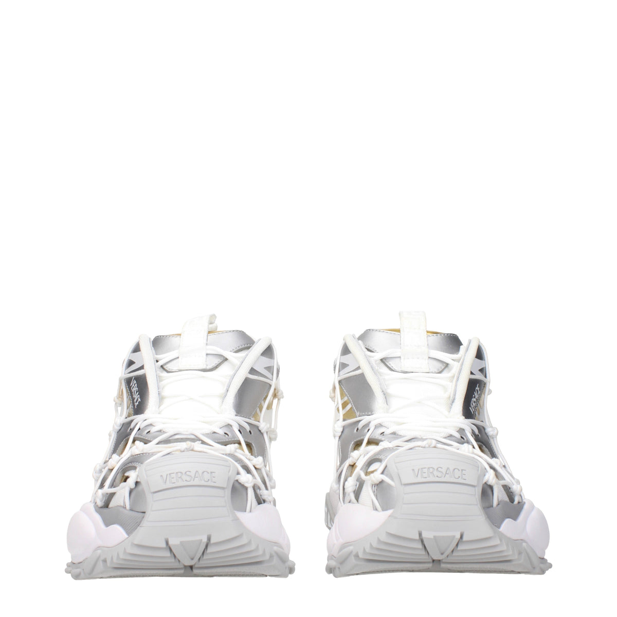 Versace ヴェルサーチ レディースs スニーカー ホワイト/シルバー ファブリック - Image 4