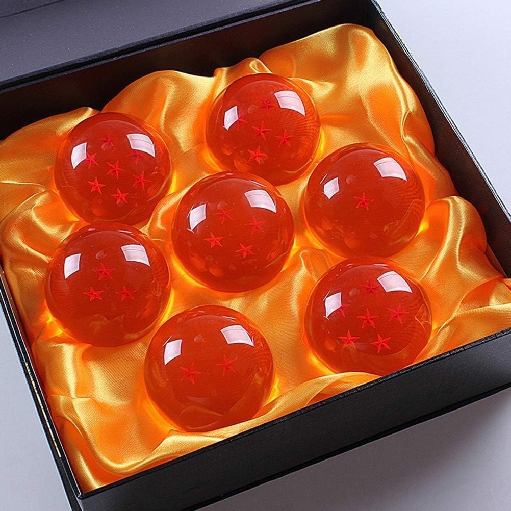 Dragon Ball Summon Dragon Crystal Dragon Ball 7-piece Set, Crystal, 1.7 inches (4.3 cm), Cosplay Props with Box, Resin, Glass Ball, Gift Box Included, Dragon, Transparent Play Ball