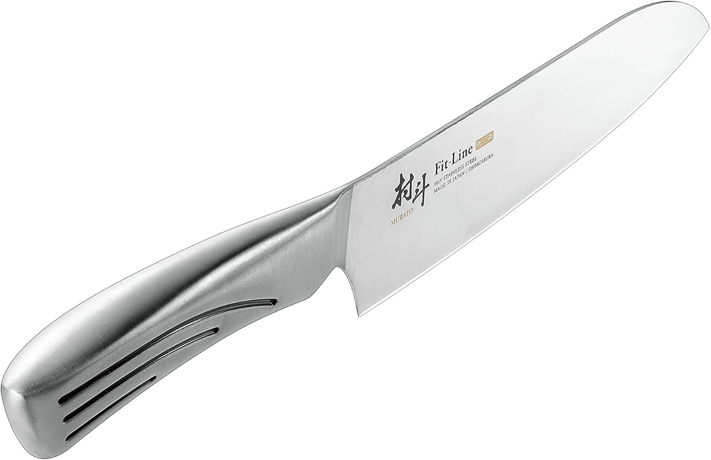 Shimomura Industries MFL-101 Muratou Fit-Line Santoku Knife, 6.5 inches (165 mm), Molybdenum Vanadium Steel, Dishwasher Safe, Made in Niigata Tsubamesanjo
