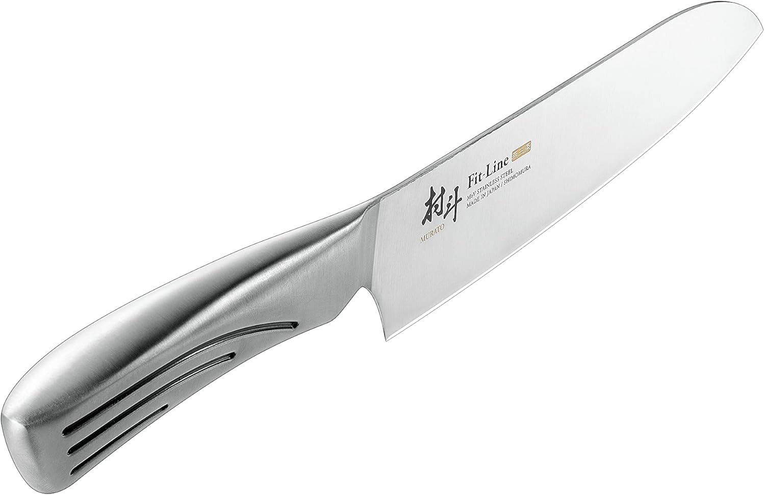 Shimomura Industries MFL-101 Muratou Fit-Line Santoku Knife, 6.5 inches (165 mm), Molybdenum Vanadium Steel, Dishwasher Safe, Made in Niigata Tsubamesanjo