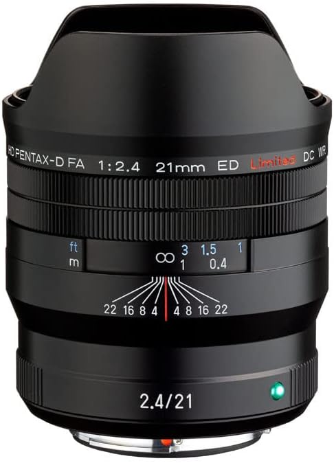 Pentax FA 21mmF2.4ED Limited DC WR Black Ultra Wide Angle Monofocal Lens [For Full Frame DSLR Cameras] Limited Lens Machined Aluminum Lens Barrel (28040)