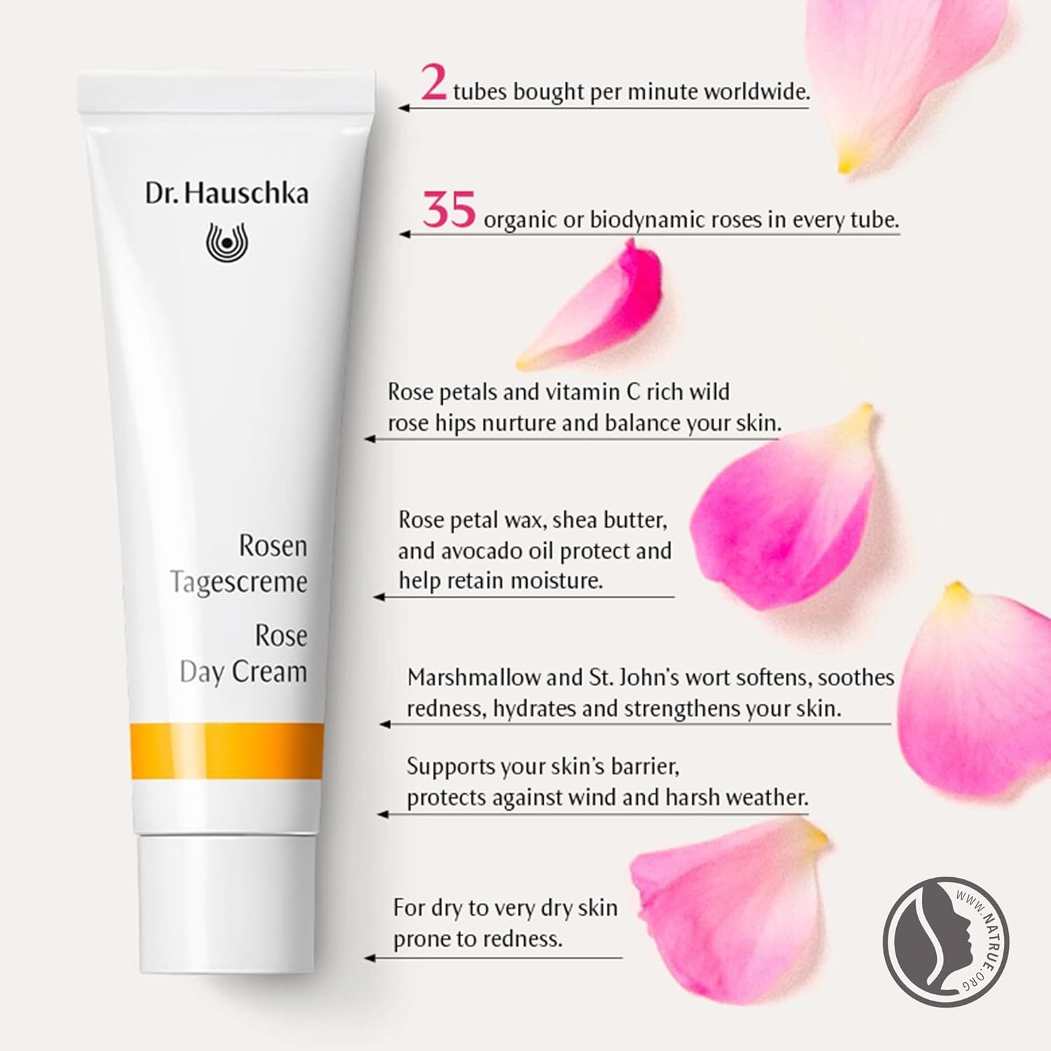 Dr. Hauschka Rose Day Cream [Face Cream, Sensitive Skin, Ethanol Free] Cream Body