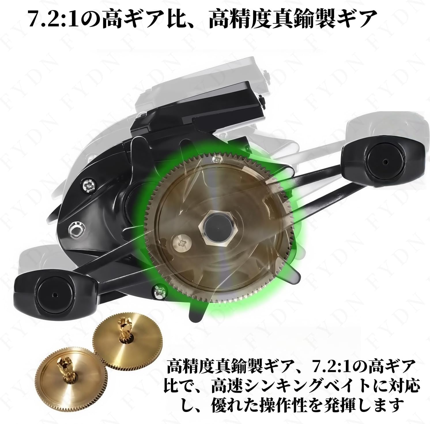 FYDN7.2:1 Gear Ratio Digital Fishing Reel Bait Fishing Reel Handle Solar Digital Display Hook with Bite Alarm Function Line Counter USB Charging Left/Right Winding Options Suitable for Freshwater Sea