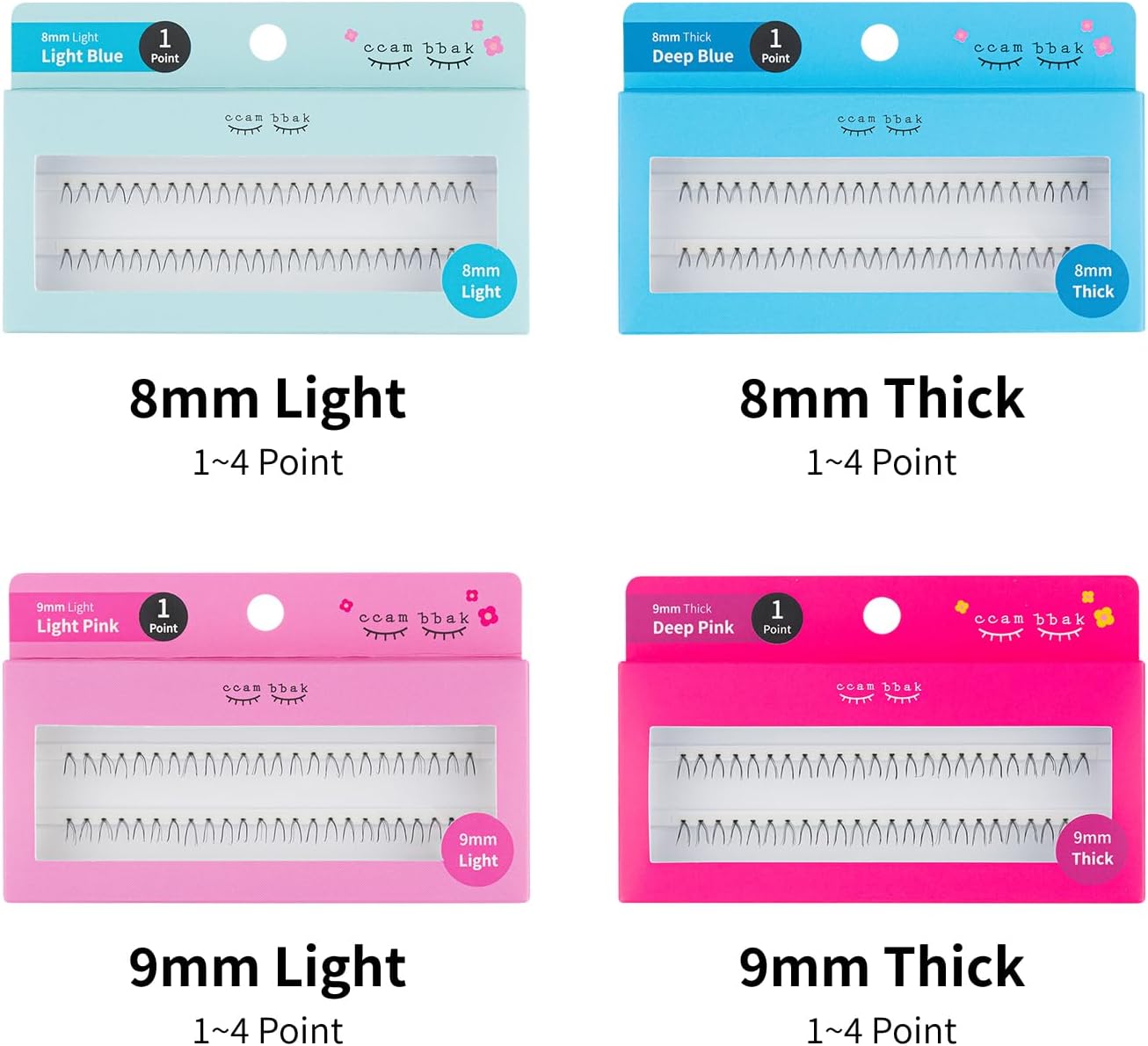 CCAMBBAK Partial False Eyelashes Eyelash Extensions Semi-Permanent Idle Eyelash Type 0.3 - 0.5 inches (8 - 12 mm) Matsueku Self False Eyelashes Natural, Popular, DIY False Eyelashes (Under (Blcak), 1