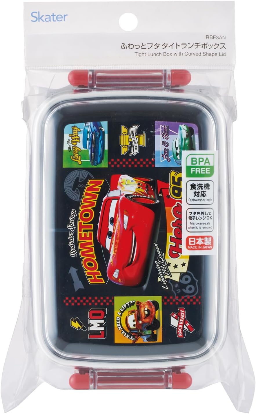 Skater RBF3AN-A Children's Bento Box, 15.2 fl oz (450 ml), Fluffy Dome-Shaped Lid, 1 Tier, Made in Japan, Disney Cars 26
