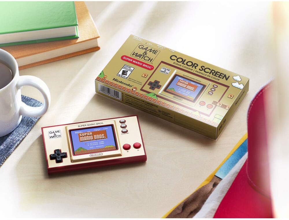 Nintendo Games & Watch: Super Mario Bros - 2.36" Full Color LCD Screen - Christmas Holiday Bundle for Game Watch Super Mario 35th Anniversary - USB-C Cable - iP☘ 4 Color Glasses Cleaning Cloth