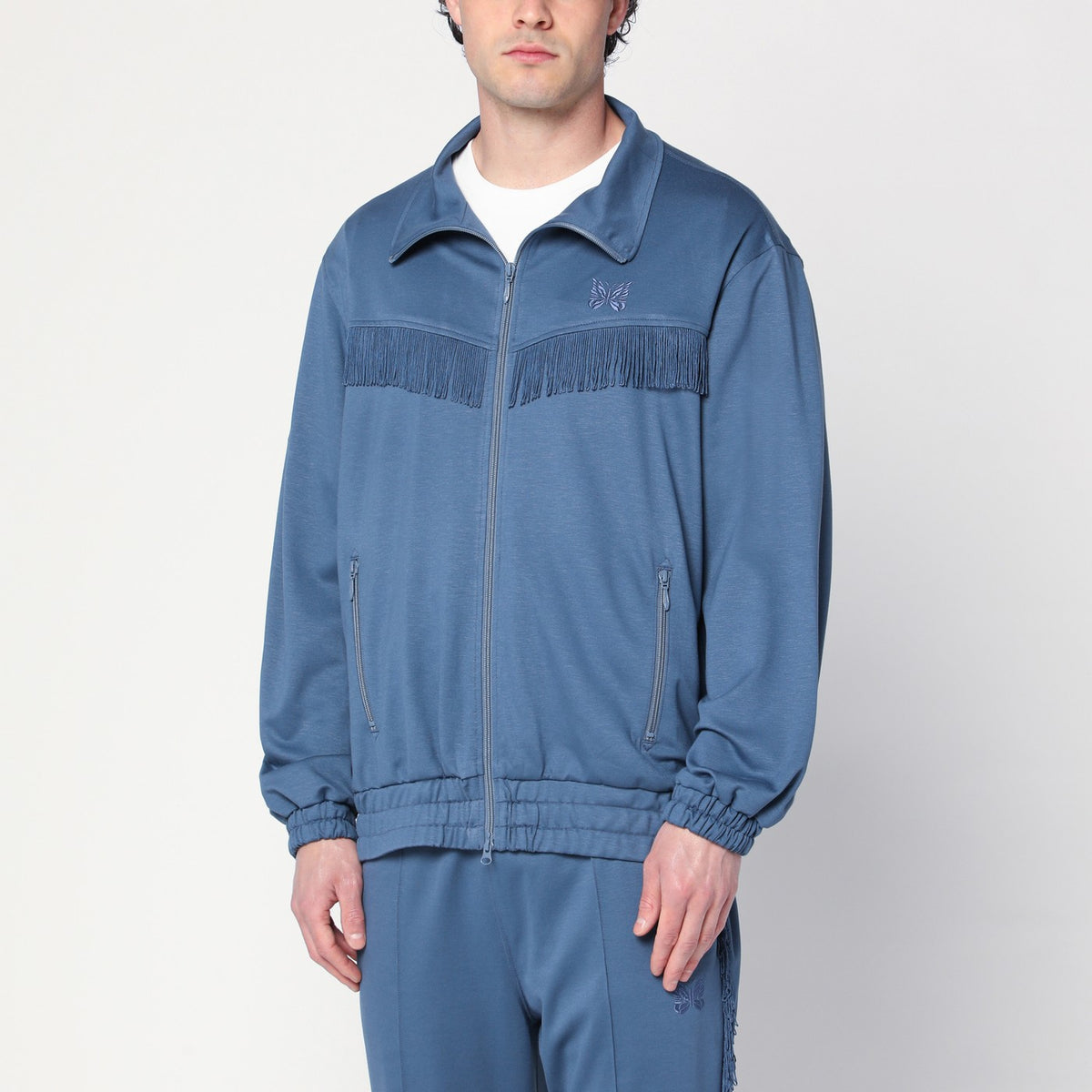 Needles Needles Slate Blue Sweatshirt With Fringes - Image 4