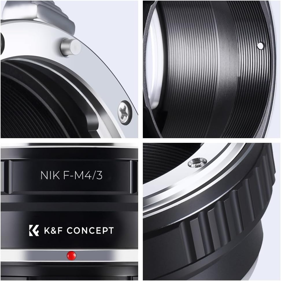 K&F CONCEPT マウントアダプター ニコン対応 Fマウント マイクロフォーサーズ 変換 Nikon対応 Fマウントレンズ Micro 4/3カメラ装着用 マイクロフォーサーズ カメラボディ用 マウント変換アダプター 無限遠実現 高精度 メーカー直営店
