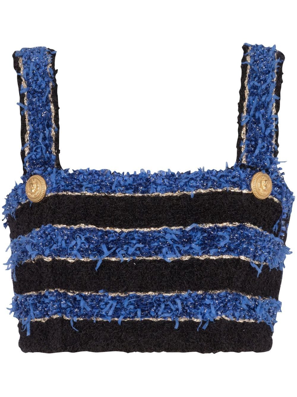 Balmain バルメインクロップドストライプツイードブラトップ - Image 4