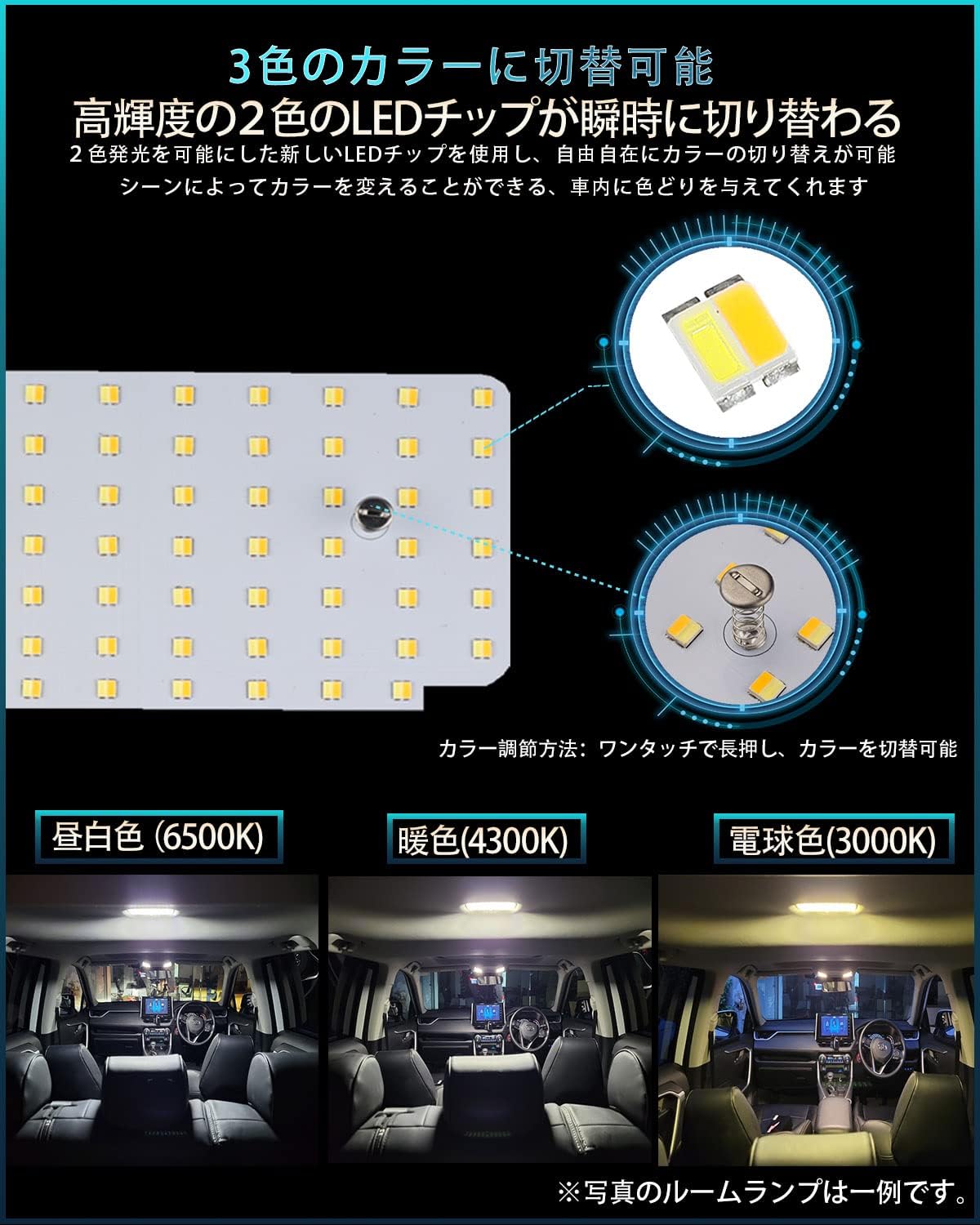 Prius 30 Series LED Room Lamp Set, Dedicated Design, 3 Colors, 15 Levels of Light Adjustment Function, Toyota Prius ZVW30 Car Light, Explosive Light, Indoor Light, LED Room Light, Custom Parts, Easy