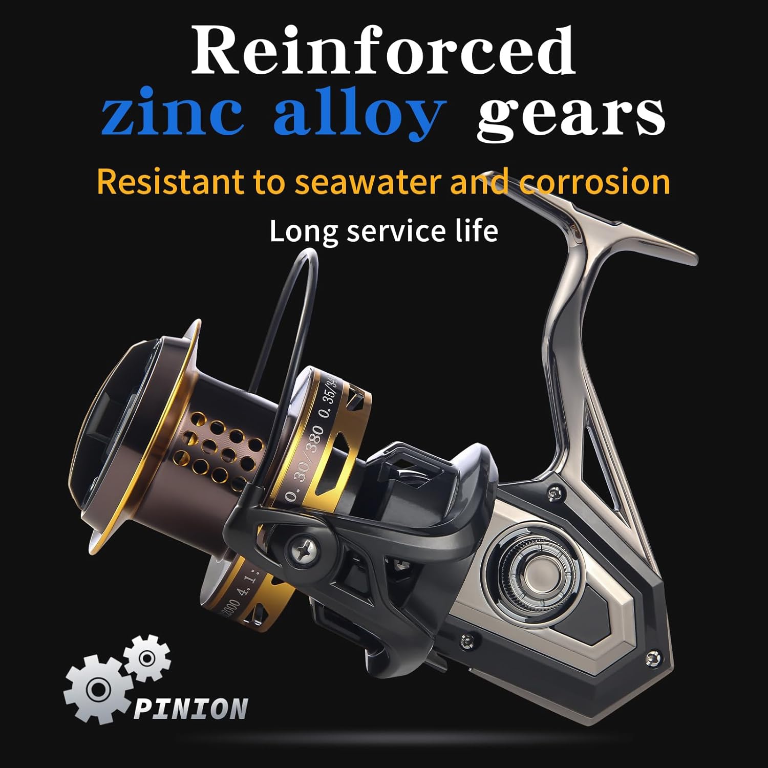HAUT TON Spinning Reel 8000/9000/10000/12000/14000 Series 17+1BB Graphite/Metal Frame Surf Fishing Reel 4.8:1 Gear Ratio 55lb Drag Medium/Heavy Long Casting Coastal Offshore Saltwater Monster Fish