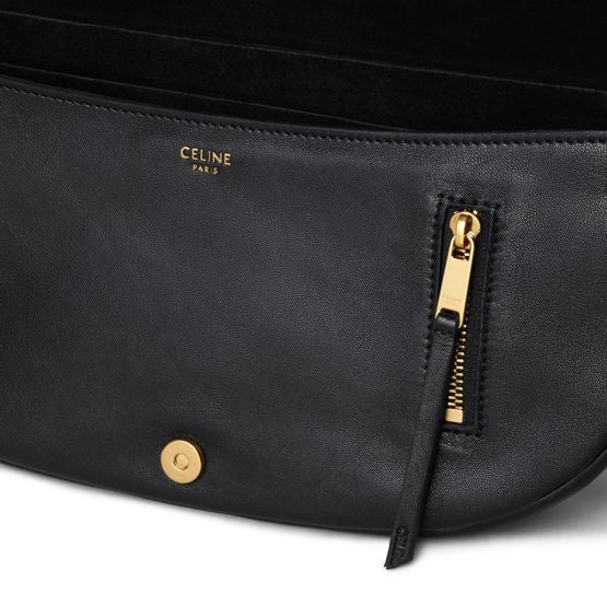 CELINE Little halfmoon soft Triomphe in supple shiny lambskin - Image 4
