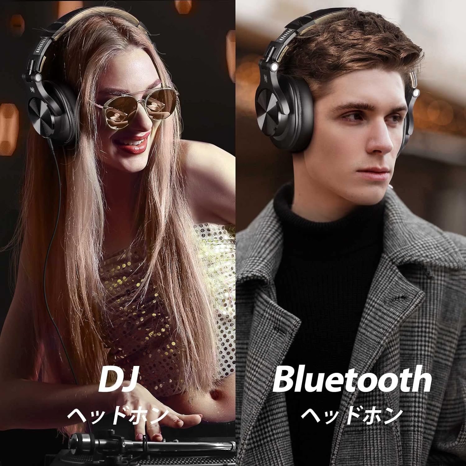 OneOdio A70 Bluetooth Headphones, Over-Ear, Wireless Headphones, Up to 72 Hours of Playtime, Includes Mic, Wireless, Dual-Use, Monitor, DJ Headphones, Detachable Cable, Studio Recording, Musical