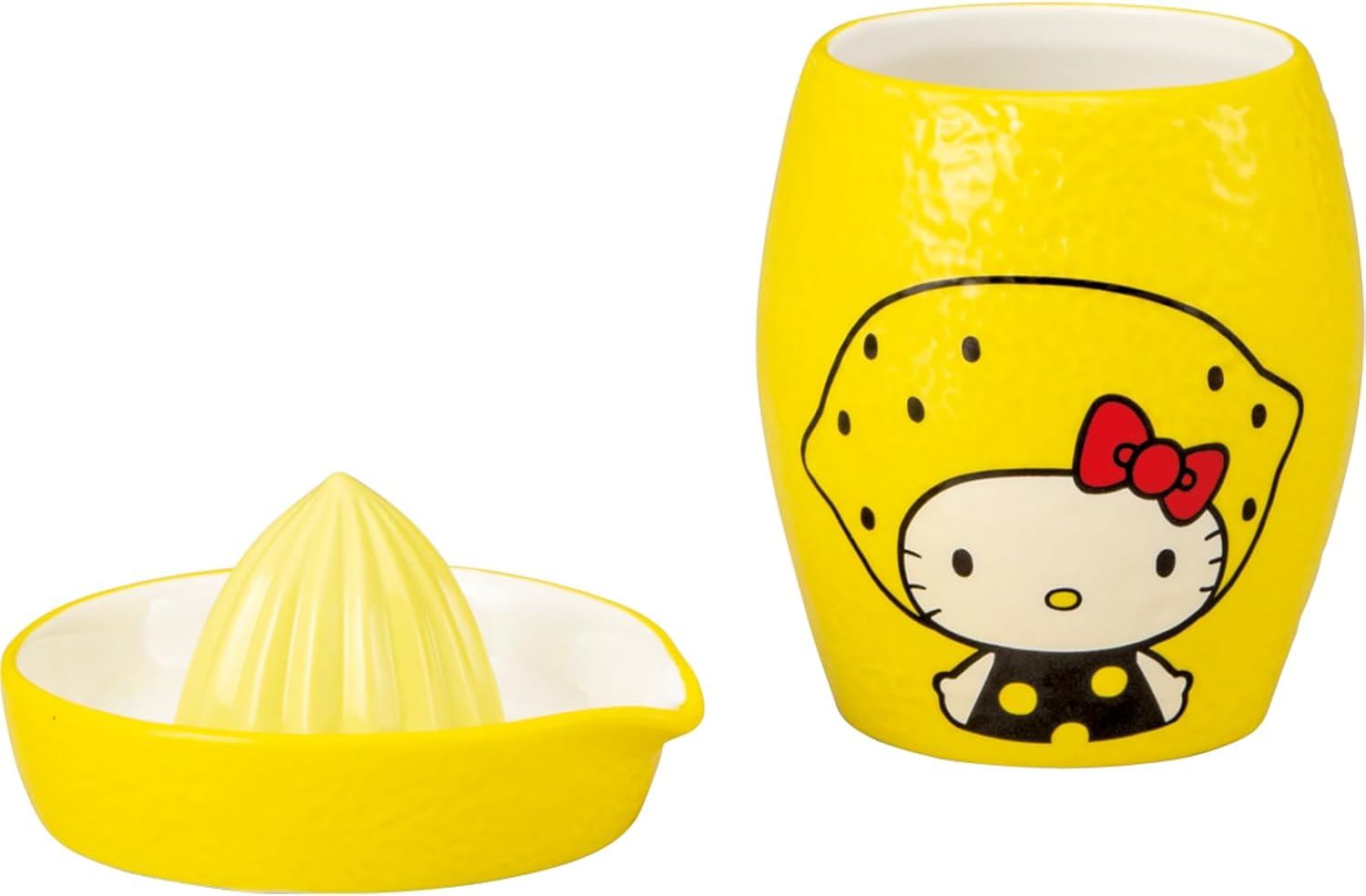 Sanrio SAN4554 Fairy Tale Hello Kitty, Lemon Kitty with Lid, Fruit Squeezer, Tumbler, Cup, Approx. 13.8 fl oz (380 ml), Approx. 3.5 x 3.9 inches (9 x 10 cm), Characters Tableware, Kitty Goods,