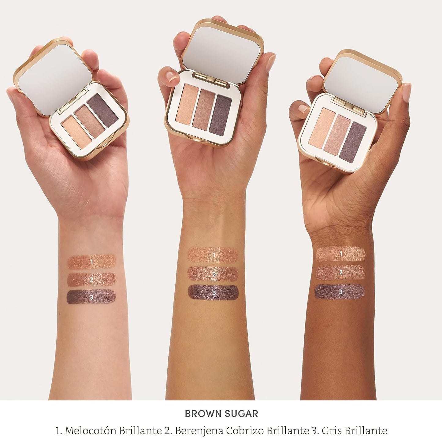 Sombra de ojos PurePressed triple de jane iredale, color mineral altamente pigmentado, fórmula de larga duración y resistente a arrugas, segura para ojos sensibles