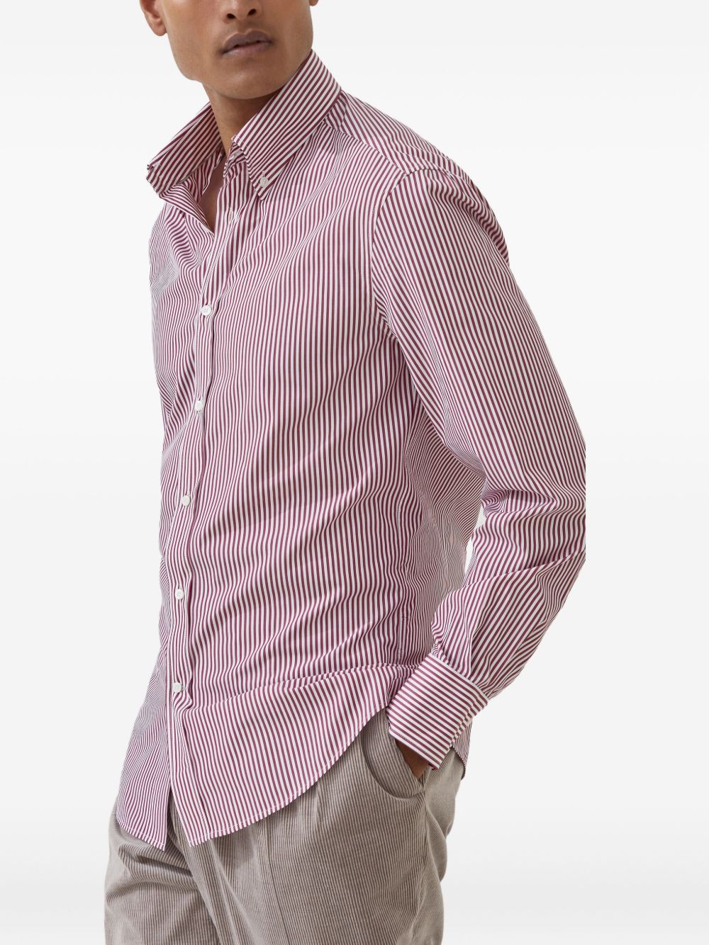 Brunello Brunello Cucinelli Striped Cotton Shirt - Image 4