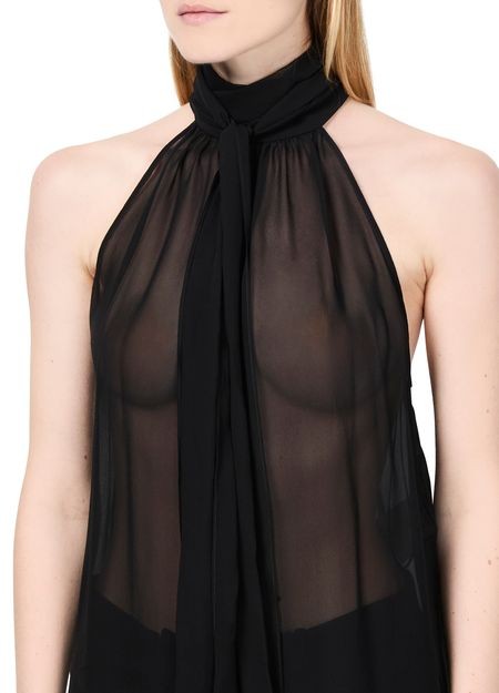 TOM FORD シルクジョーゼット製 ノースリーブ ラヴァリエール ブラウス - Image 4