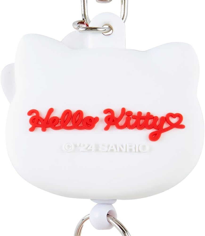 Sanrio 168645 Face Shaped Reel Key Holder, Hello Kitty Key Mascot, Hello Kitty, 5.1 x 1.9 x 0.7 inches (13 x 4.9 x 1.8 cm), Character