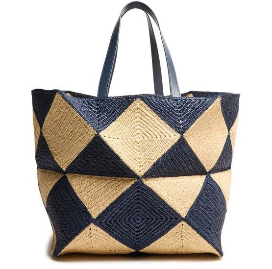 LOEWE Puzzle Fold Diamond XXL Tote in raffia - Image 4