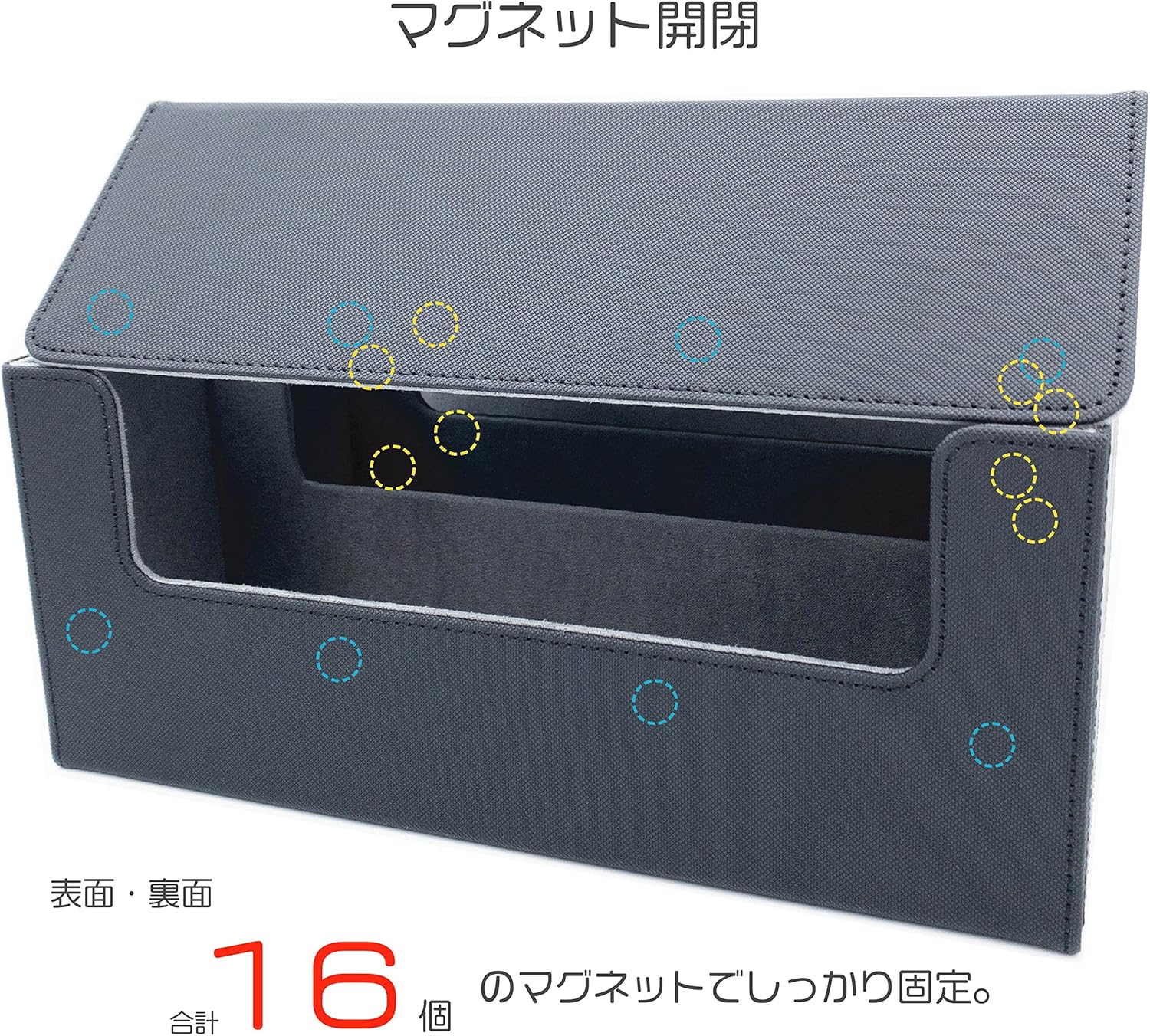 Official Double Storage Box Magnetic Loader Holds up to 72 Cards (Black) Deck Case Large Capacity