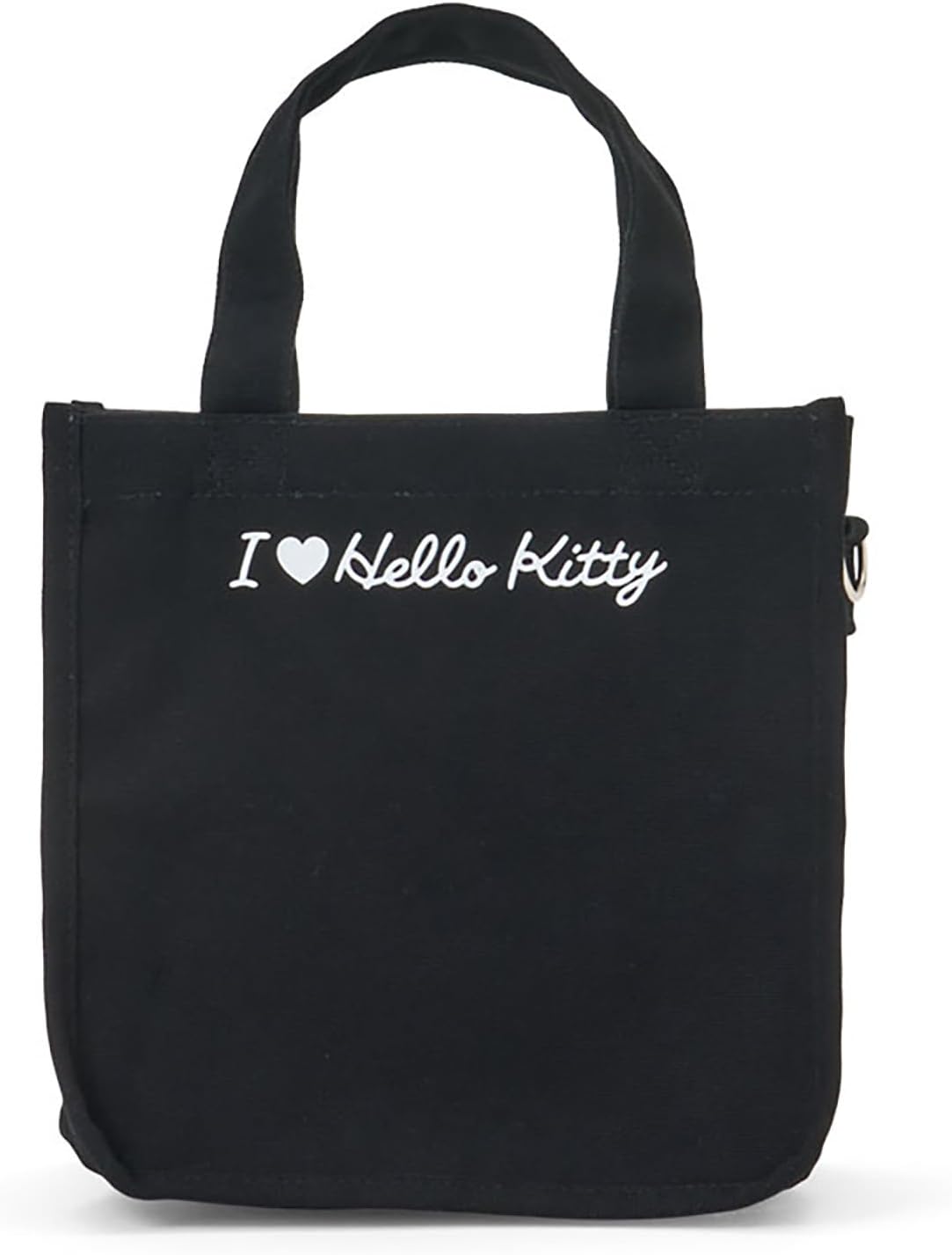 Sanrio 2-Way Mini Tote Bag (I Love Hello Kitty) Hello Kitty Black Cotton Polyester Steel Shoulder Bag for Ages 3 and Up 606421