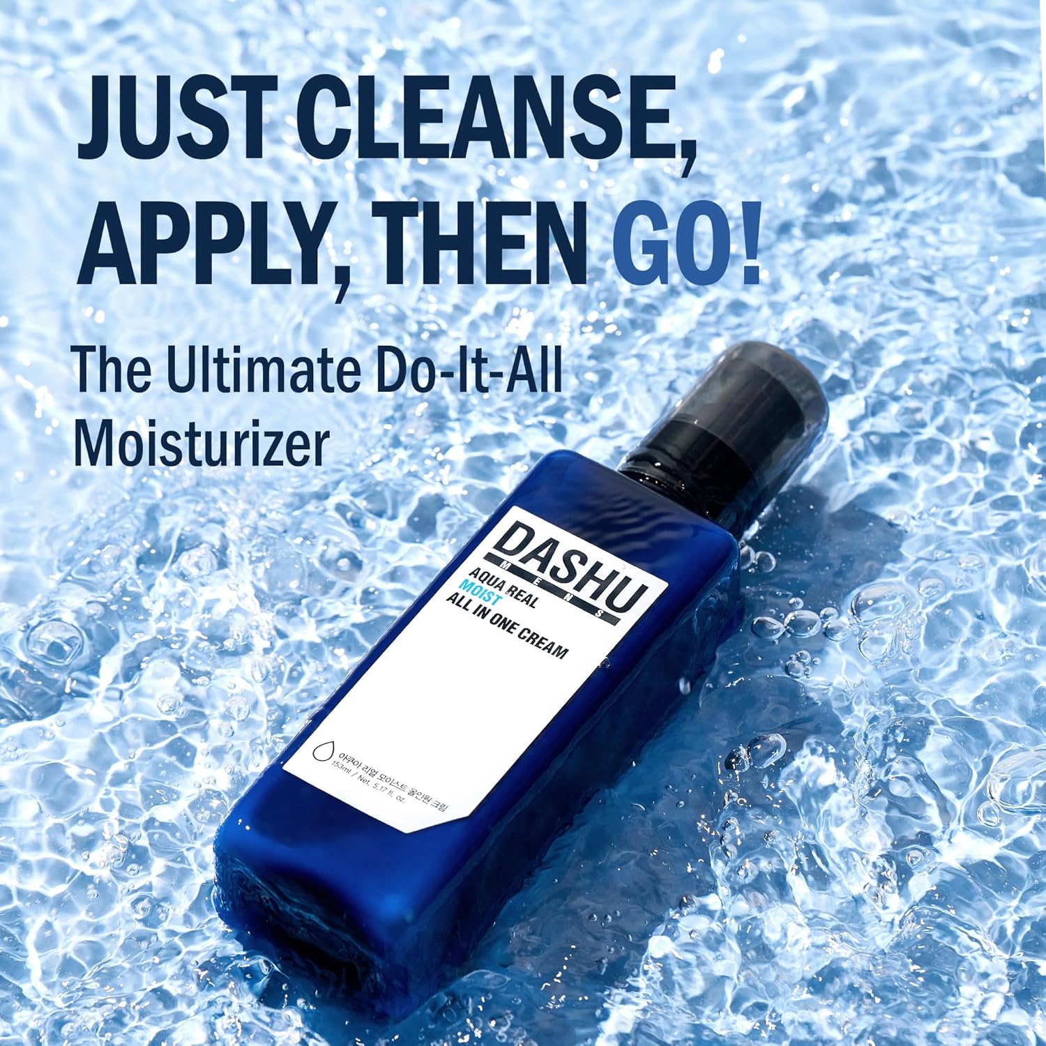 DASHU 5 in 1 Men's All-in-One Cream Aqua Real Moist All-in-One Cream Moisturizing Lotion Serum Dry Skin Normal Skin 5.17 fl oz