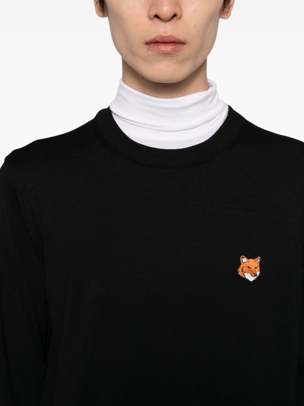 Maison メゾン キツネ フォックス ヘッド ウール クルーネック セーター - Image 4