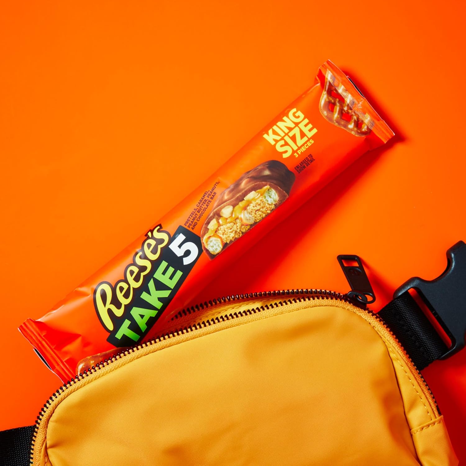 REESE'S Toma 5 pretzel, maní y chocolate tamaño King, paquetes de dulces, 2.25 onzas (18 unidades)