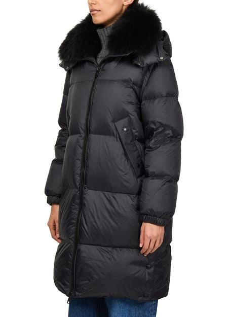 YVES SALOMON Hooded maxi puffer jacket with a lambswool collar - Image 4