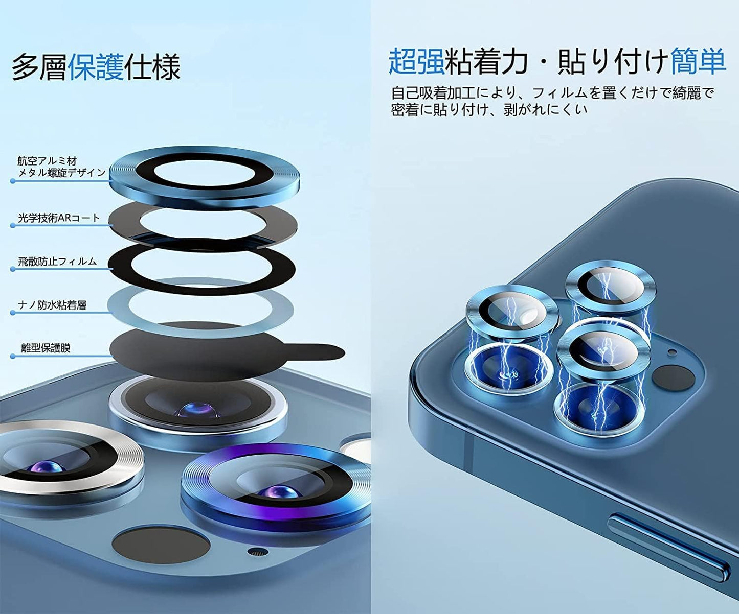 [Set of 6] ELYBYYLE for iPhone14 pro Camera Film 2024 iPhone 14 pro max Camera Film Lens Protective Cover Thin Tempered Glass Shock Resistant Standalone Black Edge Over Exposure Protection Aluminum