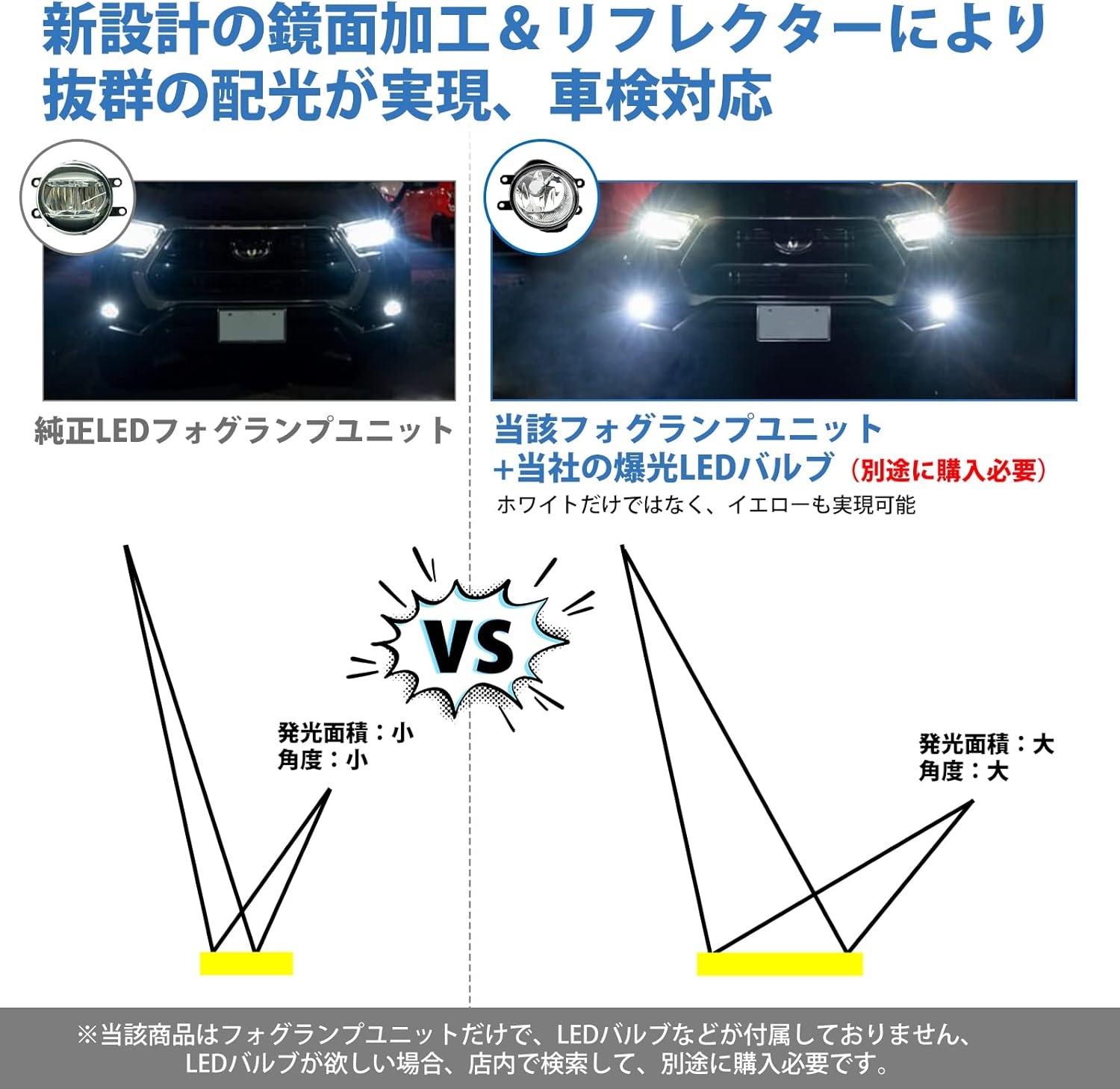 OPPLIGHT Fog Light Unit, Late Type, Compatible with Toyota Vehicles, Replacement for H16, Compatible Bulbs: H16, H11, H9, H8, Prius 30 α, 80 Series Voxy/Noah, 30 Series Alphard, Aqua 10 Series, Camry