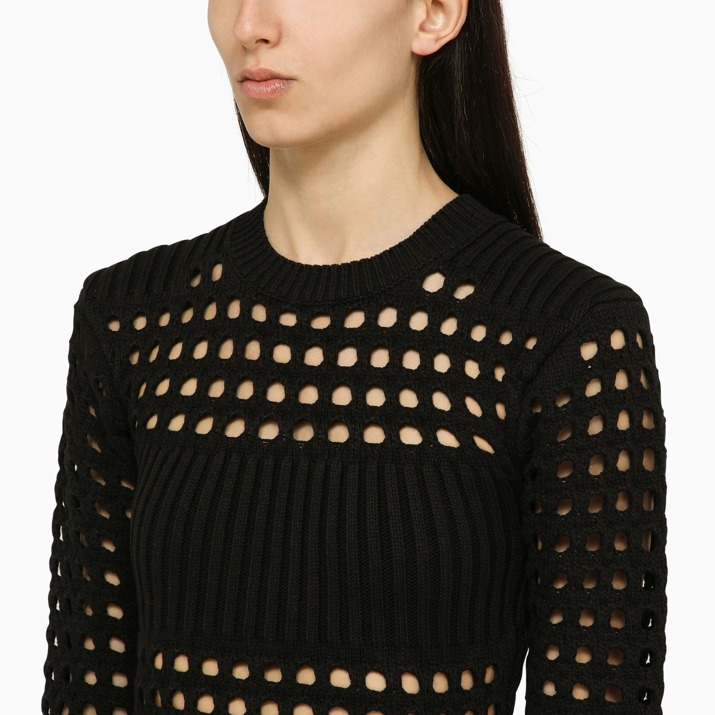 Alexander McQueen アレクサンダー・マック・クイーン・ブラック・ニット・ミディ・ドレス - Image 4