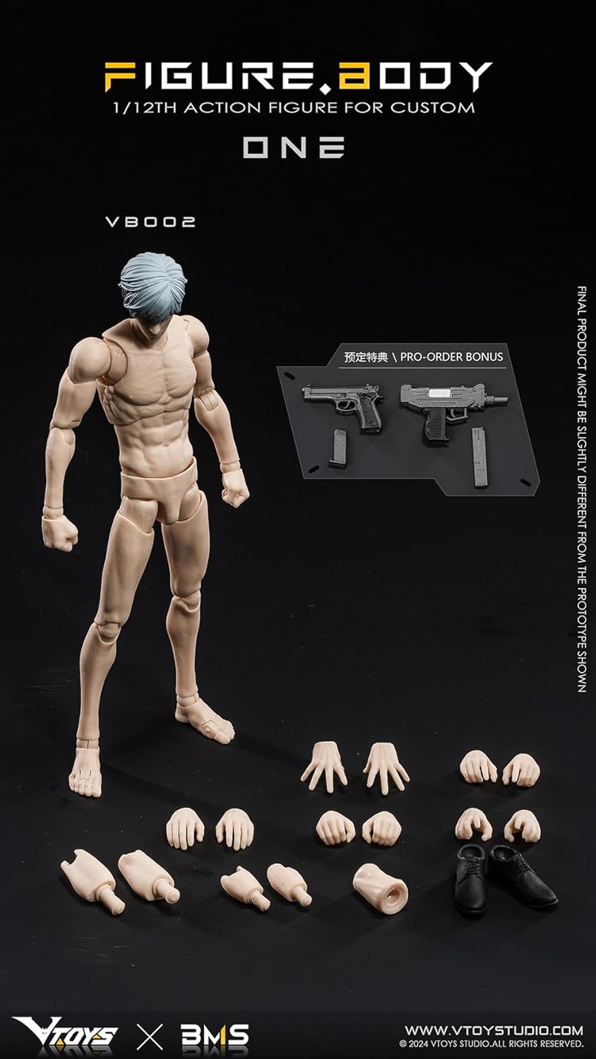 [AC] VTOYS X BMS 1/12 Men's Super Action Figure Body One VB002 White Skin