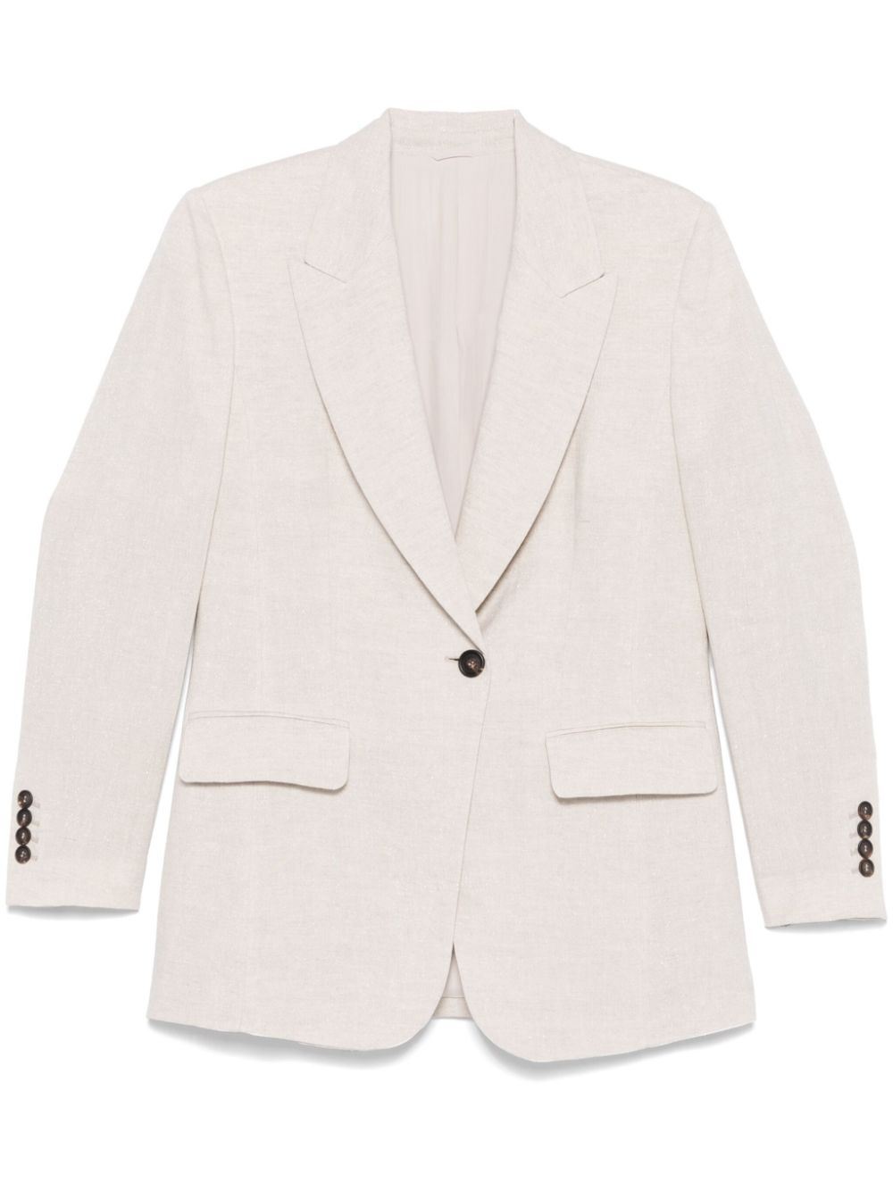 Brunello Cucinelli Linenシングル胸部ジャケット - Image 4