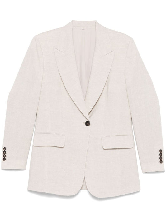 Brunello Cucinelli Linenシングル胸部ジャケット - Image 4