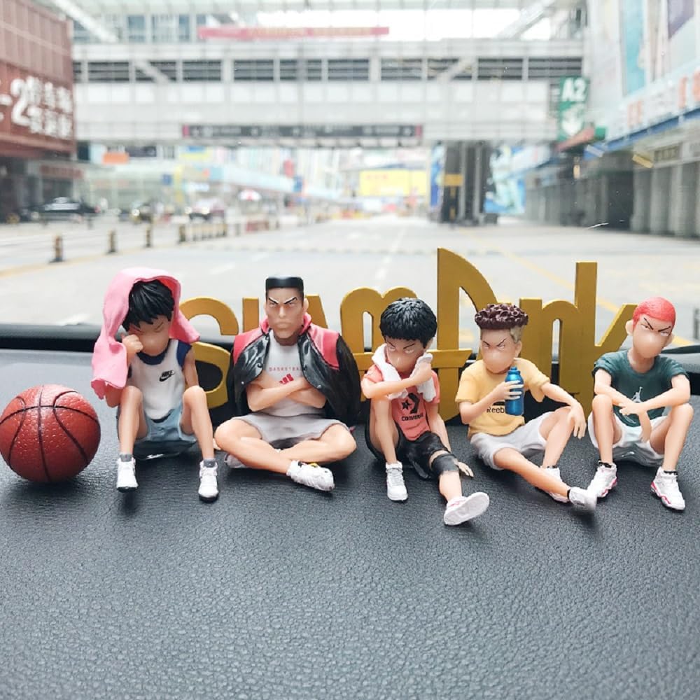 Slam Dunk Sakuragi Hanamichi Ryota Miyagi Kaede Rukawa 5 Piece Set Model Toys, Car Accessories, Anime Characters Sakuragi Hanamichi, Kaede Rugawa Car Interior Accessories